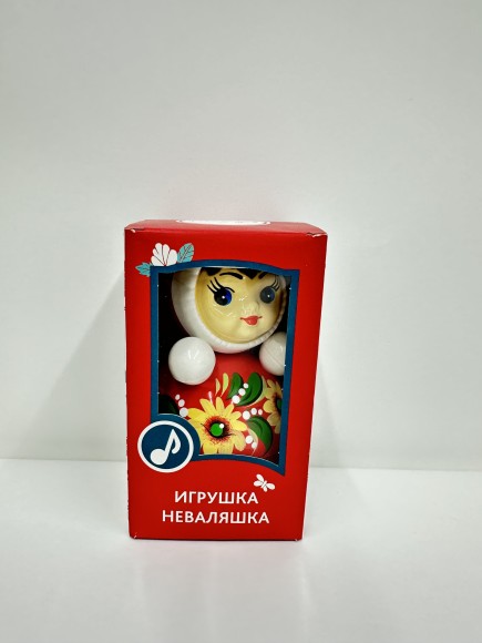Неваляшка "Девочка" расписная, в коробке 9*9*15,5 см