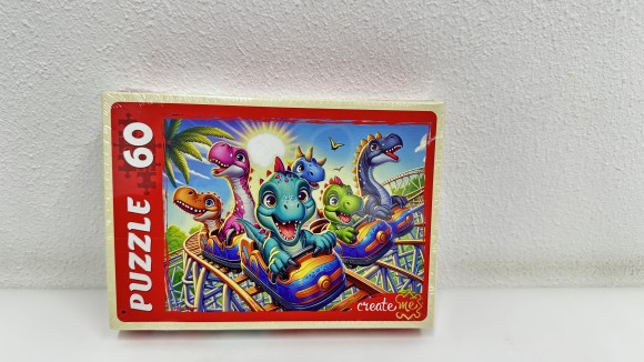 ПАЗЛЫ 60 элементов. ДИНОЗАВРЫ НА АТТРАКЦИОНЕ (Арт. УК60-1983)