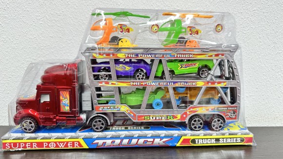 034-7              Автовоз с машинками и вертолетами. Размер: 34х18см.