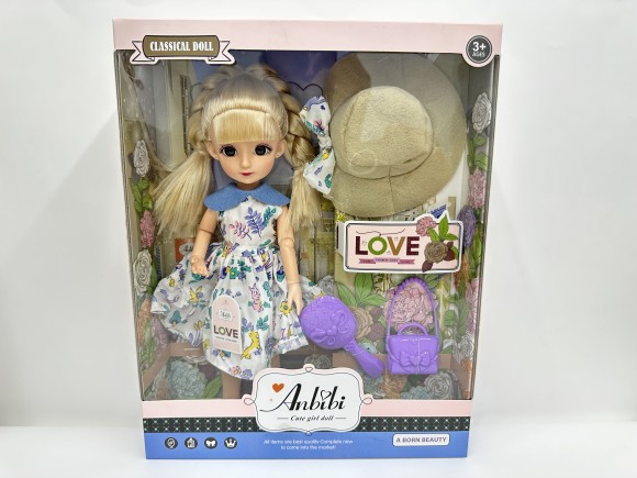 Кукла 30 см с аксессуарами, ручки и ножки шарнирные, в/к 26*7*33 см