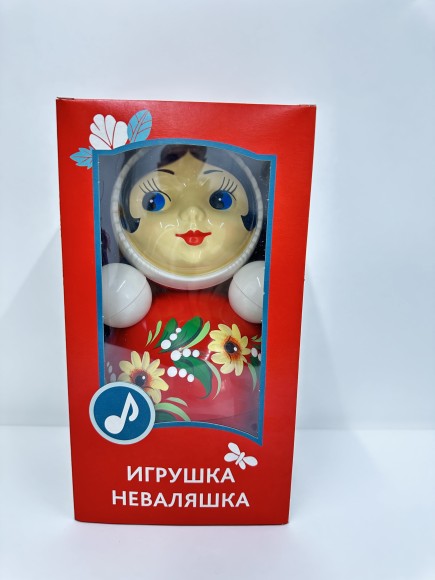 Неваляшка "Девочка" расписная, в коробке 14,5*14,5*26,5 см